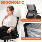 NEO CHAIR Office Chair Gaming Desk Computer Chair Ergonomic Mid Back Mesh Cushion with Wheels Lumbar Support Comfy Swivel Adjustable Rolling Home (Black)