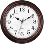 Vintage 12-Inch Silent Wall Clock in Bronze