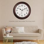 Vintage 12-Inch Silent Wall Clock in Bronze
