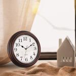 Vintage 12-Inch Silent Wall Clock in Bronze