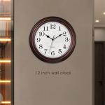 Vintage 12-Inch Silent Wall Clock in Bronze