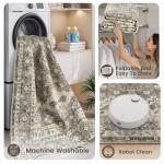 Vintage Tribal Beige Washable Area Rug