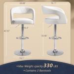 Adjustable Swivel Bar Stools Set of 2 - White