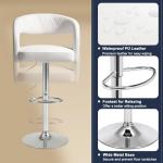 Adjustable Swivel Bar Stools Set of 2 - White