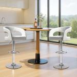 Adjustable Swivel Bar Stools Set of 2 - White