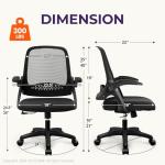 NEO CHAIR Office Desk Computer Gaming Chair with Executive Ergonomic Lumbar Back Support Flip-up Padded Armrest Adjustable Height and Wheels for Home or Office (Black)