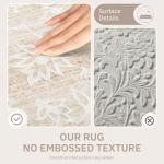 Beige Floral 8x10 Washable Area Rug