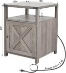 Rustic Farmhouse Nightstand with Charging Station