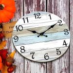 Rustic Coastal Silent Battery-Operated Wall Clock