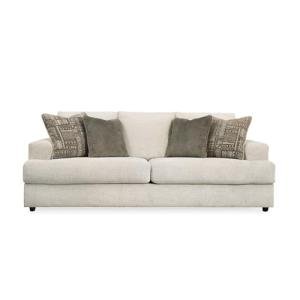 Signature Design by Ashley Soletren Contemporary Chenille Sofa with 4 Accent Pillows, Off-White
