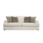 Signature Design by Ashley Soletren Contemporary Chenille Sofa with 4 Accent Pillows, Off-White