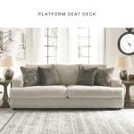 Signature Design by Ashley Soletren Contemporary Chenille Sofa with 4 Accent Pillows, Off-White