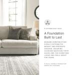 Signature Design by Ashley Soletren Contemporary Chenille Sofa with 4 Accent Pillows, Off-White