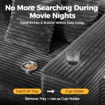 CAMMOO 108” Cloud Sectional Couch in One Box, Compressed Modular Sectional Sofa with Deep Seat, Corduroy Boneless Couches, L-Shaped Sofa for Living Room, 4 Storage Pockets(Left Facing Chaise, Grey)