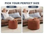 WSOFRLAC Pouf Ottoman Foot Stools Ottoman with Foam Small Corduroy Ottomans for Living Room Ottomans Pouf 20x15 Floor Poufs Foot Rest for Office Chair Orange Foot Stool Small
