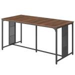 YATINEY Dining Table for 6-8, 63" Large Kitchen Table, Industrial Dining Room Table, Wooden Rectangular Table with Adjustable Feet, for Dinner, Kitchen, Walnut and Black CZ03BH