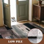 LIANLAM 9x12 Washable Area Rugs for Living Room and Bedroom, Vintage Checkered Pattern Non-Slip Carpet, Stain Resistant Low Pile Soft Rug for Dining Room,Office,Nursery,Kids Room(9x12,Chocolate)