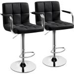 Set of 2 Black Adjustable Bar Stools