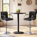 Set of 2 Black Adjustable Bar Stools