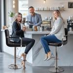 Set of 2 Black Adjustable Bar Stools