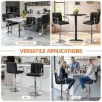 Set of 2 Black Adjustable Bar Stools