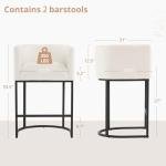 Set of 2 Modern Bar Stools with Backrest