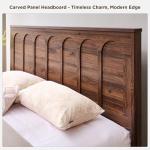 ACCOHOHO King Size Bed Frame Modern with 52" Tall Arched Recessed Headboard and 4 Drawers, Solid Wood Slats Support, Wood Platform, Noise Free, No Box Spring Needed, (Brown)