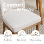 Relbiety Upholstered Dining Chairs Set of 2, Modern Linen Kitchen Side Chairs with Curved Back, Solid Wood Legs for Dining Room, Kitchen, Living Room, Cream