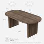 GarveeHome Oval Dining Table for 6-8 People, Long Large Kitchen Table with Thick Sturdy Wooden Base, Farmhouse Dining Room Table for for Kitchen, Living Room, Office (70.87" Long,Brown)