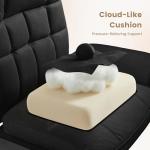 LEMBERI Big and Tall Office Chair, Flip Armrests for Cross Legged Sitting, Fabric Wide Vanity Chair, Height Adjustable Computer Chair, High Back Swivel Desk Chair (Black)