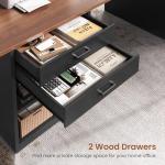 SEDETA 90.5" 2 Person Computer Desk, Long Office Desk with Storage Drawers, Two Person Gaming Desk Writing Table with Storage for Home Office, Black