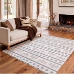 YIHOUSE 5x7 Area Rug for Living Room Geometric Boho Rug Moroccan Washable Area Rug Non Slip Indoor Modern Abstract Rugs for Bedroom Dining Room Kitchen,Cream Beige