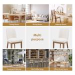 Relbiety Upholstered Dining Chairs Set of 2, Modern Linen Kitchen Side Chairs with Curved Back, Solid Wood Legs for Dining Room, Kitchen, Living Room, Cream