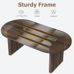 GarveeHome Oval Dining Table for 6-8 People, Long Large Kitchen Table with Thick Sturdy Wooden Base, Farmhouse Dining Room Table for for Kitchen, Living Room, Office (70.87" Long,Brown)