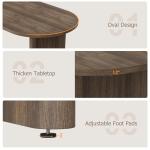 GarveeHome Oval Dining Table for 6-8 People, Long Large Kitchen Table with Thick Sturdy Wooden Base, Farmhouse Dining Room Table for for Kitchen, Living Room, Office (70.87" Long,Brown)