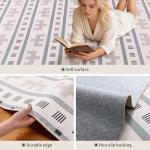 YIHOUSE 5x7 Area Rug for Living Room Geometric Boho Rug Moroccan Washable Area Rug Non Slip Indoor Modern Abstract Rugs for Bedroom Dining Room Kitchen,Cream Beige