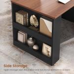 SEDETA 90.5" 2 Person Computer Desk, Long Office Desk with Storage Drawers, Two Person Gaming Desk Writing Table with Storage for Home Office, Black