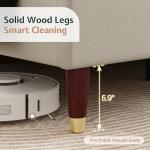 Jocisland King Upholstered Platform Bed Frame with 51.2" Tall Wingback Headboard–Solid Wood Legs, No Box Spring Needed, Brown Linen–Modern Style for Any Bedroom