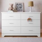 Storkcraft White Rectangular 6-Drawer Dresser
