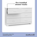 Storkcraft White Rectangular 6-Drawer Dresser