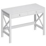 ChooChoo Computer Desk Study for Home Office, Modern Simple 40 Inches White Desk with Drawers, Makeup Vanity Console Table