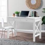 ChooChoo Computer Desk Study for Home Office, Modern Simple 40 Inches White Desk with Drawers, Makeup Vanity Console Table