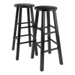 Winsome 2-Piece Modern Black Bar Stool Set
