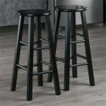 Winsome 2-Piece Modern Black Bar Stool Set