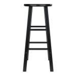 Winsome 2-Piece Modern Black Bar Stool Set