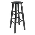 Winsome 2-Piece Modern Black Bar Stool Set