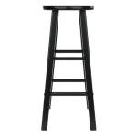 Winsome 2-Piece Modern Black Bar Stool Set