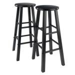 Winsome 2-Piece Modern Black Bar Stool Set