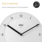 Braun Quiet Quartz Wall Clock - 20cm White