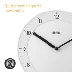 Braun Quiet Quartz Wall Clock - 20cm White